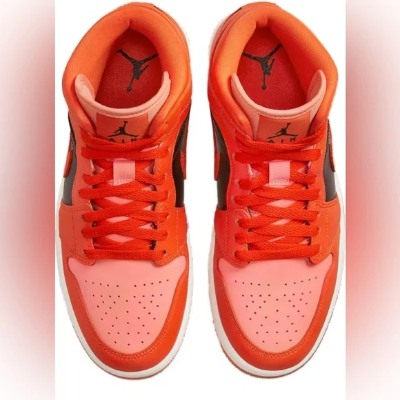 Air Jordan 1 Mid SE Shoes Rush Orange Crimson Bliss, new in box
